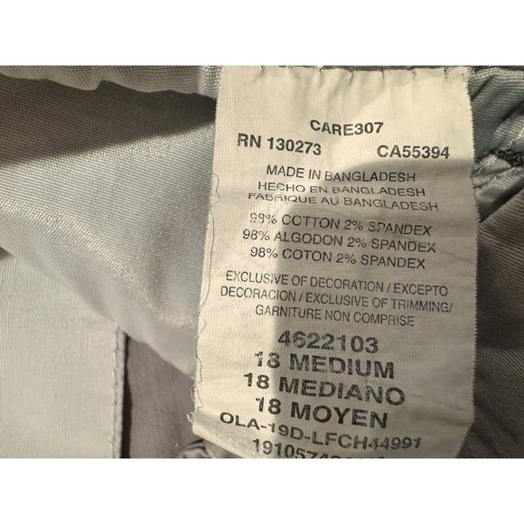 Lee Regular Fit Light Safari Bermuda Shorts Womens 18 Medium Mid Rise Chino Knit - Picture 8 of 8